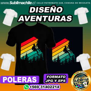 Diseño de Aventura para Sublimar Poleras - JPG y EPS