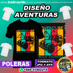Diseño de Aventuras para Sublimar Poleras - JPG y EPS