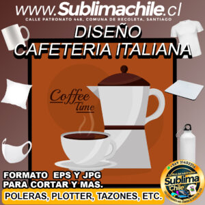 Diseño de Cafetera Italiana para Sublimar - JPG y EPS