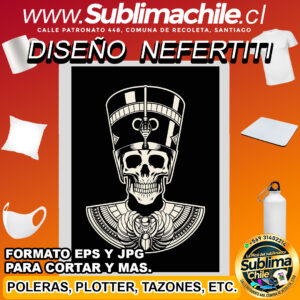 Diseño de Calavera de Nefertiti para Sublimar - JPG y EPS