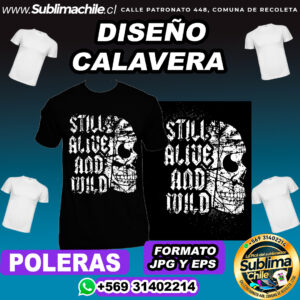 Diseño de Calavera para Sublimar Poleras - EPS y JPG