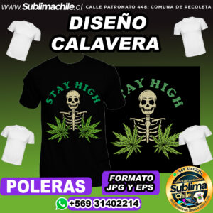 Diseño de Calavera para Sublimar en Poleras - EPS y JPG