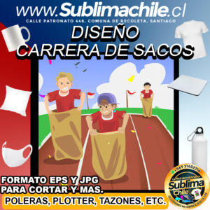 Diseño de Carrera de Sacos para Sublimar - JPG y EPS