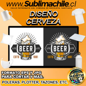 Diseño de Cerveza para Sublimar - JPG y EPS