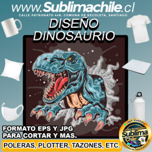 Diseño de Dinosaurio para Sublimar - EPS y JPG