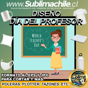 Diseño de Feliz Día del Profesor para Sublimar Editable - AI, EPS y JPG