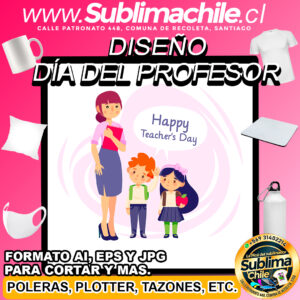 Diseño de Feliz Día del Profesor para Sublimar Editable - AI, JPG y EPS