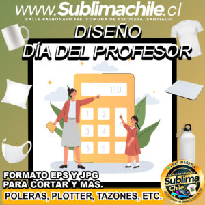 Diseño de Feliz Día del Profesor para Sublimar - JPG y EPS