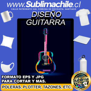 Diseño de Guitarra para Sublimar - EPS y JPG