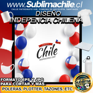 Diseño de Independencia Chilena para Sublimar - EPS y JPG