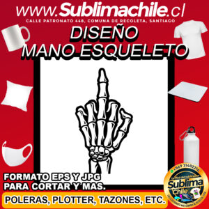 Diseño de Mano de Esqueleto para Sublimar - JPG y EPS