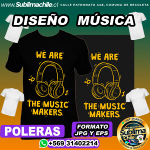 Diseño de Música para Sublimar Poleras - JPG y EPS