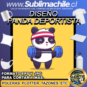 Diseño de Panda Deportista para Sublimar - JPG y EPS