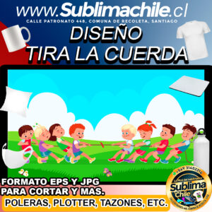 Diseño de Tirar la Cuerda para Sublimar - EPS y JPG
