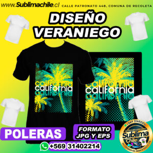 Diseño de Veraniego para Sublimar Poleras - EPS y JPG