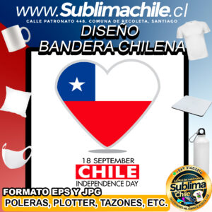 Diseño de la Bandera Chilena para Sublimar - JPG y EPS