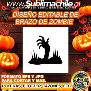 Diseño editable de brazo zombie para sublimar - EPS, JPG