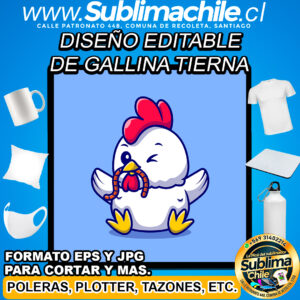 Diseño editable de gallina tierna para sublimar - EPS, JPG