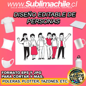 Diseño editable de personas para sublimar - EPS, JPG
