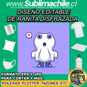 Diseño editable de rana disfrazada para sublimar - EPS, JPG