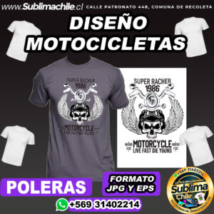 Diseño sobre Motocicletas para Sublimar Poleras - EPS y JPG