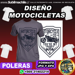 Diseño sobre Motocicletas para Sublimar Poleras - JPG y EPS