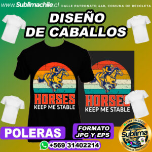 Diseño sobre los Caballo para Sublimar Poleras - JPG y EPS