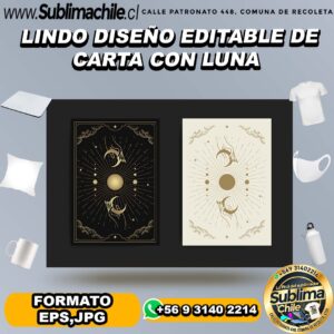 Lindo diseño editable de carta lunar para sublimar - EPS,JPG