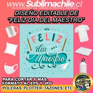Un diseño editable del dia del maestro para sublimar - AI, JPG, EPS