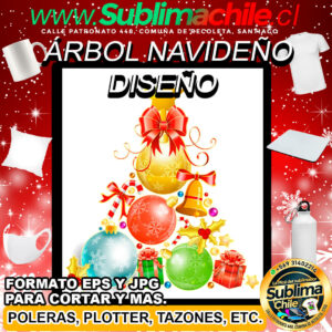 Diseño Árbol Navideño para Sublimar - EPS y JPG