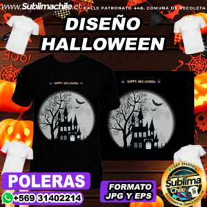 Diseño Halloween para Sublimar Poleras - EPS y JPG