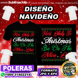 Diseño Navideño para Sublimar Poleras - EPS y JPG