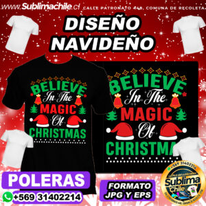 Diseño Navideño para Sublimar Poleras - JPG y EPS