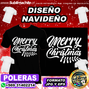Diseño Navideño para Sublimar Poleras - JPG y EPS