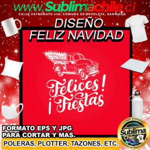 Diseño de Feliz Navidad para Sublimar - JPG y EPS