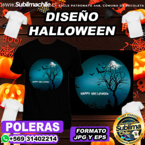 Diseño de Halloween para Sublimar Poleras - EPS y JPG
