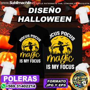 Diseño de Halloween para Sublimar Poleras - JPG y EPS