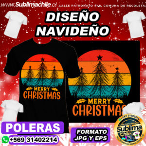 Diseño de Navidad para Sublimar Poleras - JPG y EPS