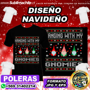 Diseño de Navidad para Sublimar Poleras - JPG y EPS