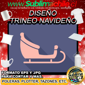Diseño de Trineo de Navidad para Sublimar - JPG y EPS