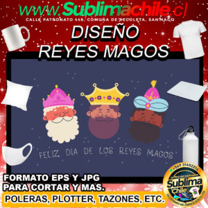 Diseño de los Reyes Magos para Sublimar - JPG y EPS