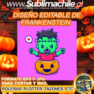 Diseño editable de FRANKENSTEIN para sublimar - EPS, JPG