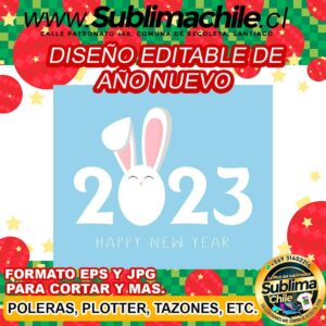 Diseño editable de año nuevo para sublimar - EPS, JPG