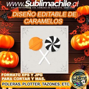 Diseño editable de caramelos para sublimar - EPS, JPG