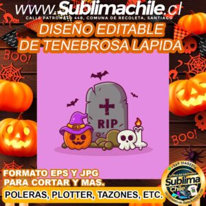 Diseño editable de tenebrosa lapida para sublimar - EPS, JPG
