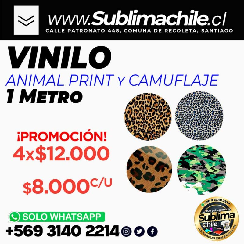 231 233 234 235 Promocion Vinilo PU Adhesivo Animal Print 1 Metro