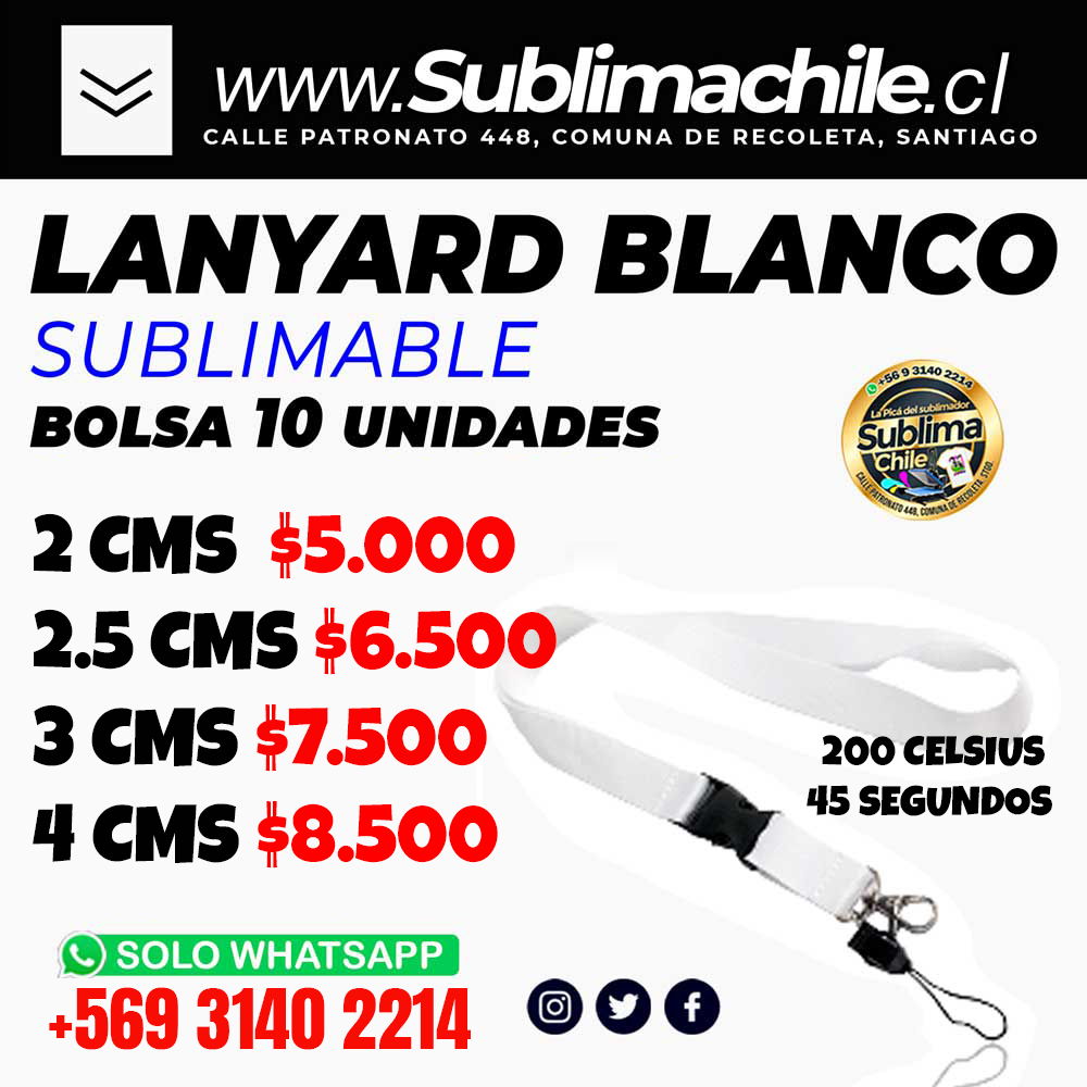 Lanyard Sublimable 4 cm de ancho 1 Lanyard Sublimable 4 cm de ancho