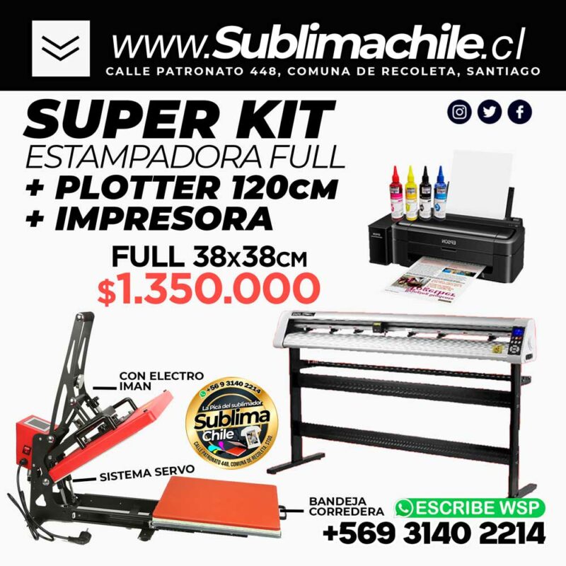 53 A 68 SUPER KIT Estampadora FULL 38x38cm Plotter 120cm Impresora