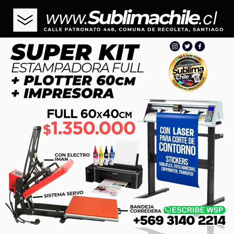54 A 66 SUPER KIT Estampadora FULL 60x40cm Plotter 60cm Impresora