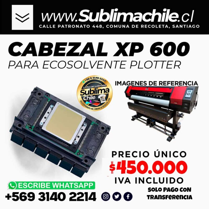 138 Cabezal XP 600 Plotter ecosolvente